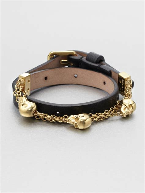 alexander mcqueen leather bracelet.